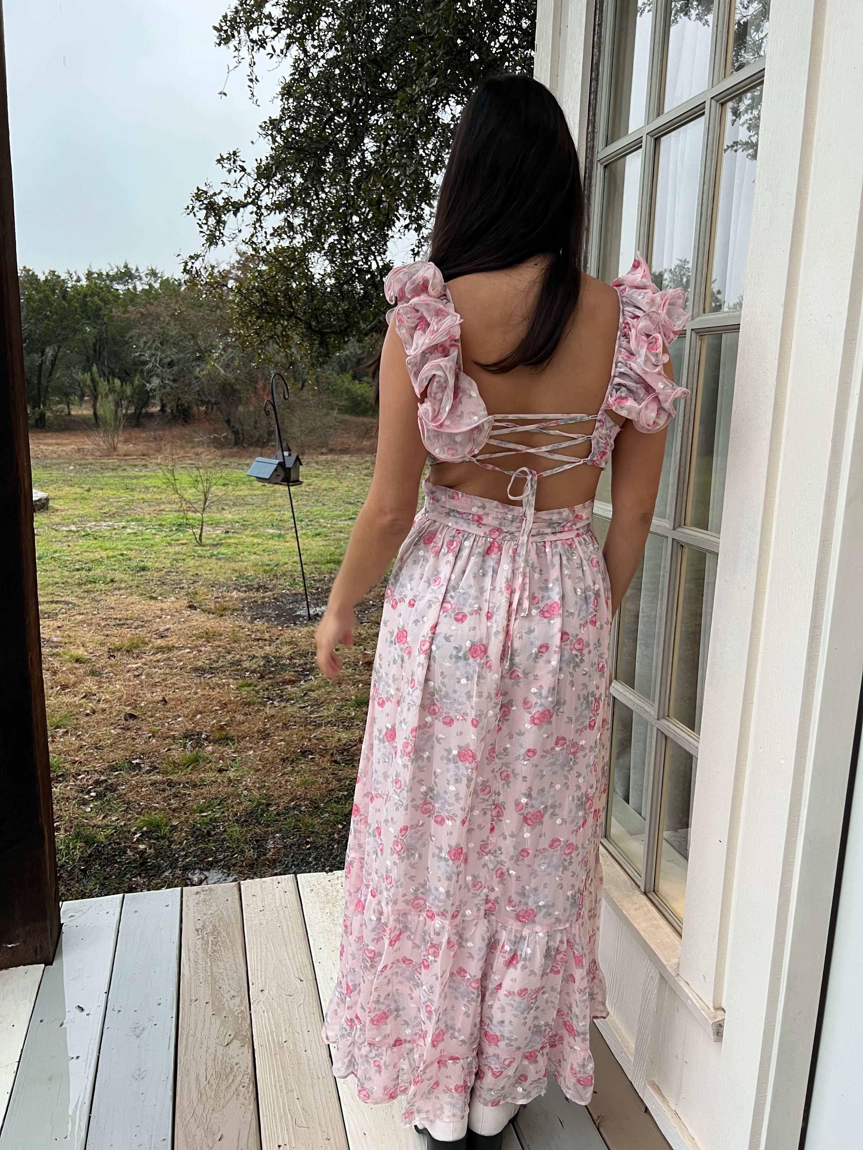 hermosa maxi dress HERMOSA MAXI DRESS IN IVORY LACE DE LA VALI OFFICIAL