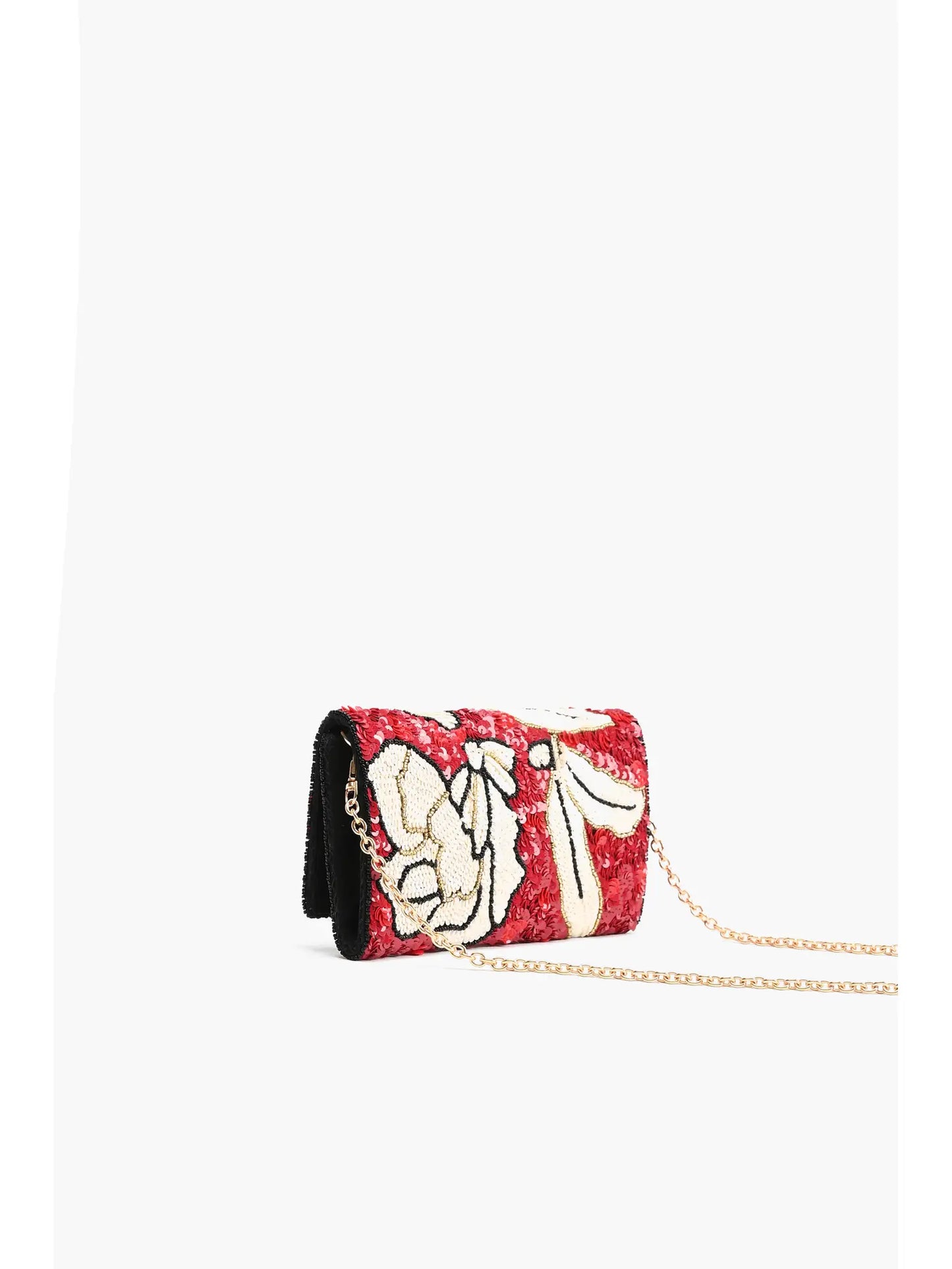 Red Dahlia Clutch